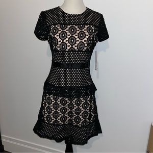 AQUA: mixed lace dress